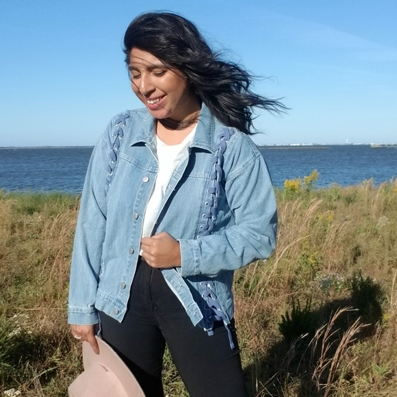 𝙇𝘼𝙎𝙏 𝙊𝙉𝙀 | CROSS MY HEART DENIM BLUE JACKET - Picture 2 of 11